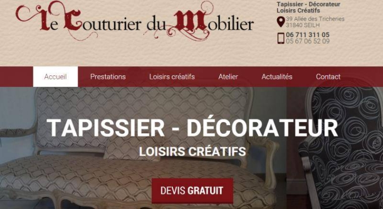 Refonte du site Internet, Toulouse, Le Couturier du Mobilier